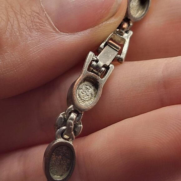 Beautiful Silver and Pastel Tiger's Eye Bracelet & Necklace Set - signed - Picture 6 of 8